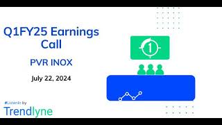 PVR INOX Earnings Call for Q1FY25 [upl. by Hudis]