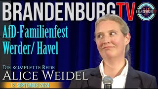 20240912 Alice Weidel  WahlkampfRede in Werder für Marlon Deter [upl. by Tortosa]