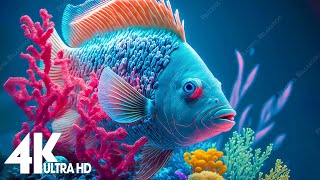 24 HOURS of 4K Underwater Wonders 🐳 Tropical Fish Coral Reef Jellyfish Aquarium  4K Video [upl. by Meelas]