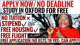 UNIVERSITY WITH NO TUITION FEES  NO APPLICATION FEE  MULTIPLE SCHOLARSHIPS  NO EVALUATION OXFORD [upl. by Enaywd218]