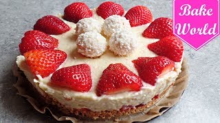 RAFFAELLO ERDBEER Torte  ohne backen  selber machen [upl. by Ridan861]