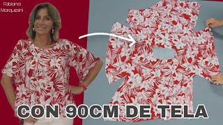 BLUSA FÁCIL CON 90CM DE TELA  Fabiana Marquesini  553 [upl. by Hashimoto]