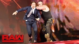 Braun Strowman returns to lay waste to Miz amp The Miztourage Raw Oct 30 2017 [upl. by Gerrard]