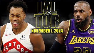 Los Angeles Lakers vs Toronto Raptors Full Game Highlights  November 1 2024  202425 NBA Season [upl. by Ahsined711]