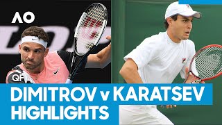 Grigor Dimitrov vs Aslan Karatsev Match Highlights QF  Australian Open 2021 [upl. by Ahsaekal294]