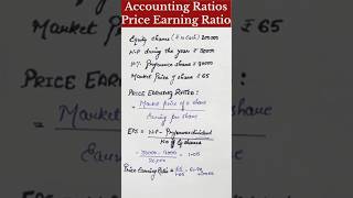 Calculation of price earning ratio  profitability ratio  ratio analysis [upl. by Pretrice]