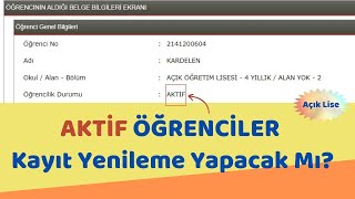 Aktif Öğrenciler de KAYIT YENİLEME Yapacak mı Kimler Kayıt Yenileme Yapacak [upl. by Abercromby554]