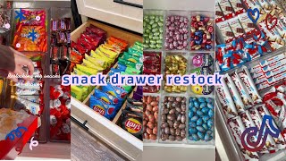 Snack drawer restock  organizing and restocking ASMR  Tiktok compilation 🍬🍭🍫 [upl. by Merkle]