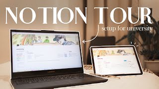 how i organize universityschool with notion  notion tour for students [upl. by Yztim306]