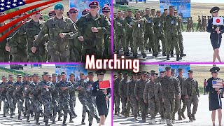 Parade Showcases Various Military Marching Styles from Different Countries [upl. by Eeimaj92]