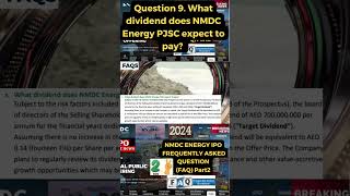 Question 9 What dividend does NMDC Energy PJSC expect to pay FREQUENTLY ASKED QUESTION FAQ PART2 [upl. by Kuska61]