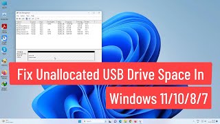 Fix Unallocated USB Drive Space In Windows 111087  How to Fix Unallocated USB Drive Space [upl. by Fran]