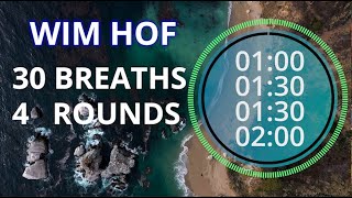 Wim Hof Guided Breathing Session  4 Rounds For Beginners No Talking [upl. by Eded810]