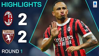 MILANTORINO 22  HIGHLIGHTS  Rossoneri come back from behind to avoid defeat  Serie A 202425 [upl. by Lertnom]