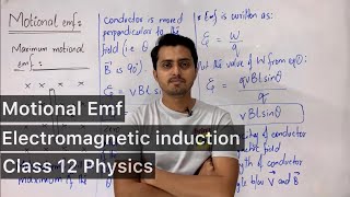 Motional emf  Electromagnetic induction  class 12 Physics [upl. by Akanke]