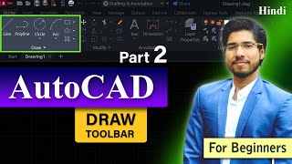 AutoCAD Draw Toolbars Explained with Examples  Mechanical Civil Arch  PART 2 [upl. by Alston]