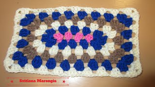 Tutorial rettangolo alluncinetto piastrella alluncinetto rettangolare granny square [upl. by Dielu]