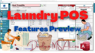 LAUNDRY POS TRADITIONAL PREVIEW FEATURES DEVELOP IN MS ACCESS  NhiorITSolutions [upl. by Motteo807]