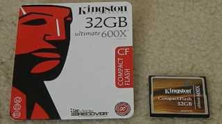 Kingston 600x 32GB Compact Flash CF Card Review [upl. by Eggleston]