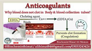 Introduction to Anticoagulants  EDTA  Properties  importance classification of anticoagulants [upl. by Naasar379]