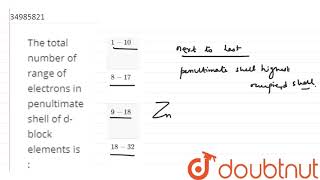 The total number of range of electrons in penultimate shell of dblock elements is [upl. by Neerhtak]