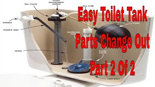 Plumbing How To Change Out A Toilet Tank Inside Parts Part 2 of 2 [upl. by Afas]