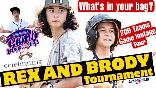 USSSA Rex and Brody tourney  Whats in your bag  Game footage  Champions Park tour [upl. by Ranson659]