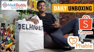 Daily Unboxing 62  Phable Free Shopping Shopee ₹9 Loot Beer From Amazon amp MediBuddy Update [upl. by Merete829]