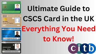 Ultimate Guide to CSCS Card in UK  How to get a CSCS Card  How much CSCS Card Cost  CSCS Test UK [upl. by Gottfried]