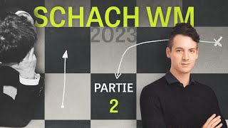 SchachWM 2023  2 Partie Ding Liren verliert zweite Partie mit Weiß [upl. by Namaj67]