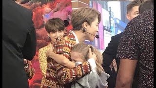 180926 JIMIN BTS hugged little girl fan on show Good Morning America  GMA [upl. by Pancho]