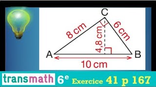 calculer laire dun triangle par 2 méthodes • En 4 min • Un classique Base x hauteur  2 •Sixième [upl. by Walton67]