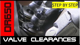 Valve clearances DR650 STEPBYSTEP Adjustable valve [upl. by Ayim]