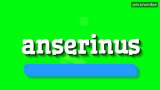 ANSERINUS  HOW TO PRONOUNCE IT [upl. by Benjamin]