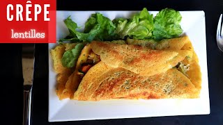 Crepe salé aux lentilles sans œuf  Recette Indienne Végétarienne de Crepe vegan sans gluten 🌱 [upl. by Farrow]