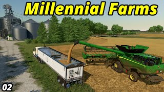 🟡 MILLENNIAL FARMS 02  New Series new Equipment amp a BONUS  FS22 [upl. by Lahcear]