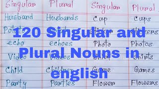 Singular and Plural in English Grammar। Singular and Plural Nounswords 120 [upl. by Amjan887]