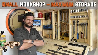 Ultimate DIY Tool Storage For Small Garage Workshops  Workshop Organizer [upl. by Nimajnab]