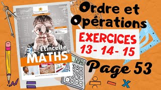 Étincelle Maths 3AC page 53  Ordre et Opérations  Partie3 [upl. by Kleinstein]