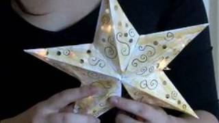 How to Make a Paper Star Lantern  Adding Lights to a Paper Star Lantern [upl. by Idac]