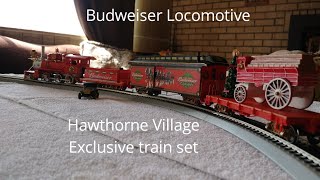 Budweiser Masterpiece HO Holiday Express Locomotive Train set [upl. by Hartman]