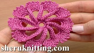 Crochet 3D Flower Twisted Petals How to CROCHET FLOWER PATTERN [upl. by Steinman711]