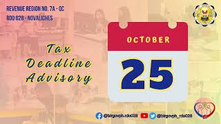 TAX DEADLINE for October 25 2023 [upl. by Cotter]