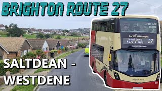 Brighton Bus Route 27 Saltdean  Westdene [upl. by Nilerual]