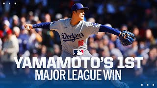 Yoshinobu Yamamoto earns his first Major League win for the Dodgers [upl. by Yemerej583]