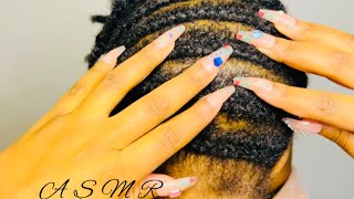 ASMR super attentive and relaxing scalp scratching with long nails asmr relax [upl. by Petrick]