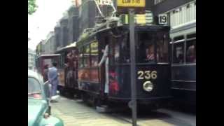 1975 75 jaar GVB Gemeentevervoerbedrijf Amsterdam met historische trams  oude filmbeelden [upl. by Elbring]