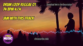 74 BPM  Drum Loop Reggae  44  No copyright [upl. by Ayinat80]