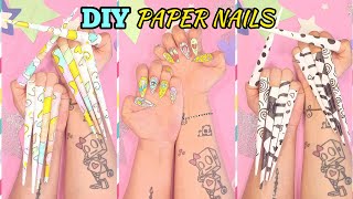 How to make paper nails tutorial  Easy DIY Easy crafts Nails paper diy  Easy ideas [upl. by Ebba557]