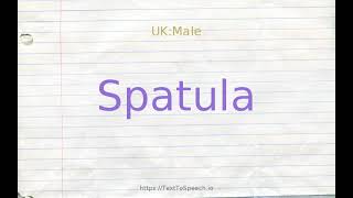 How to pronounce spatula [upl. by Marsden]